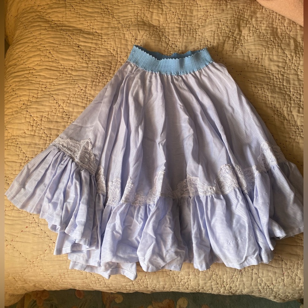 Adorable Blue Vintage Midi Skirt